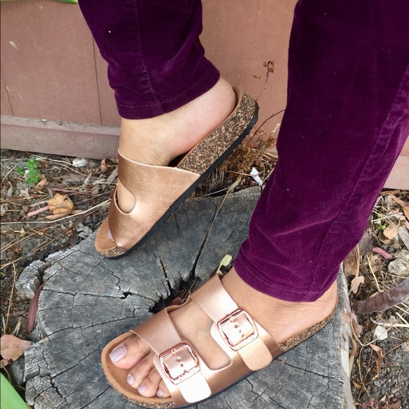 ALMOST GONE❤️ROSE GOLD DOUBLE STRAP  SANDAL - Picture 2 of 8